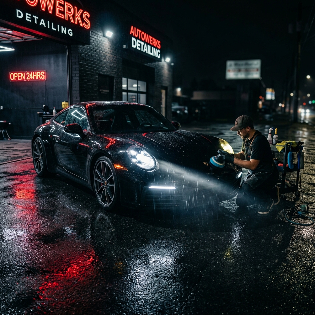 Professional headlight restoration service
